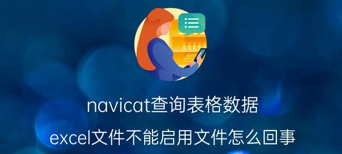 navicat查询表格数据 excel文件不能启用文件怎么回事？